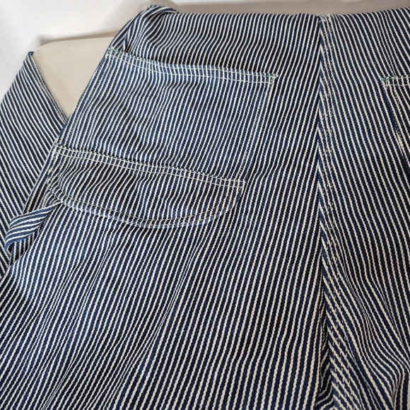 Key Imperial Pinstripe Denim Bib Pocket Overalls Button Fly  - Size 34/34 - Picture 11 of 16